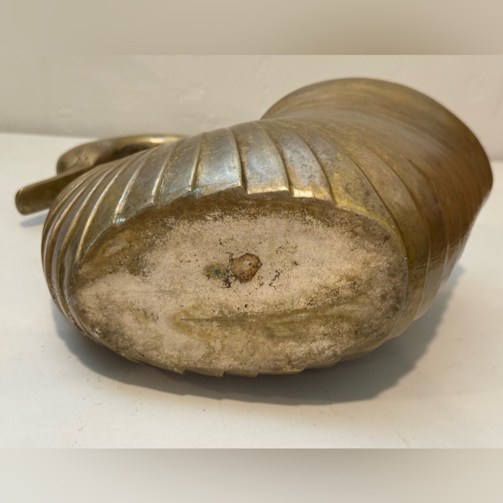 Vintage Solid Brass 10 inch Swan Showpiece Planter natural patina - Picture 11 of 12